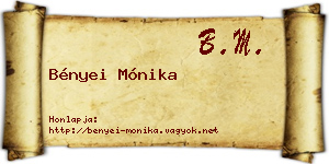 Bényei Mónika névjegykártya