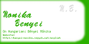 monika benyei business card